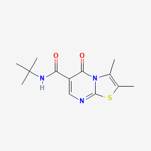 molecular formula C13H17N3O2S B4787343 N-(tert-butyl)-2,3-dimethyl-5-oxo-5H-[1,3]thiazolo[3,2-a]pyrimidine-6-carboxamide 