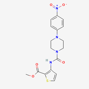 molecular formula C17H18N4O5S B4787361 methyl 3-({[4-(4-nitrophenyl)-1-piperazinyl]carbonyl}amino)-2-thiophenecarboxylate 