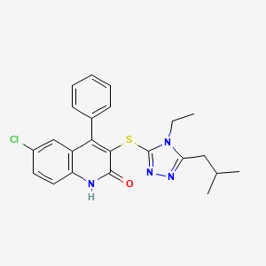 6-chloro-3-{[4-ethyl-5-(2-methylpropyl)-4H-1,2,4-triazol-3-yl]sulfanyl}-4-phenylquinolin-2(1H)-one