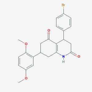 molecular formula C23H22BrNO4 B4787401 4-(4-bromophenyl)-7-(2,5-dimethoxyphenyl)-4,6,7,8-tetrahydro-2,5(1H,3H)-quinolinedione 