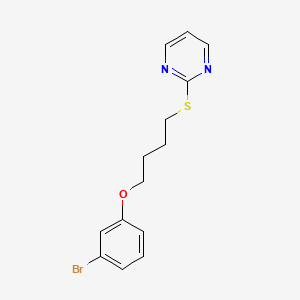 molecular formula C14H15BrN2OS B4787408 2-{[4-(3-bromophenoxy)butyl]thio}pyrimidine 