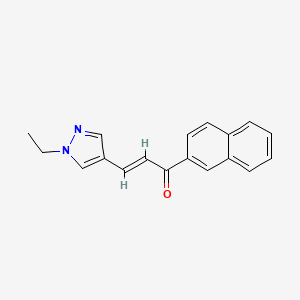 molecular formula C18H16N2O B4787428 (E)-3-(1-ETHYL-1H-PYRAZOL-4-YL)-1-(2-NAPHTHYL)-2-PROPEN-1-ONE 