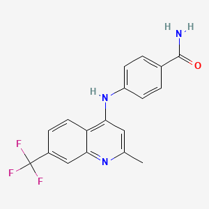 4-{[2-Methyl-7-(trifluoromethyl)-4-quinolyl]amino}benzamide