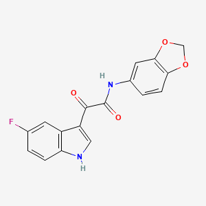 molecular formula C17H11FN2O4 B4787437 N-1,3-benzodioxol-5-yl-2-(5-fluoro-1H-indol-3-yl)-2-oxoacetamide 