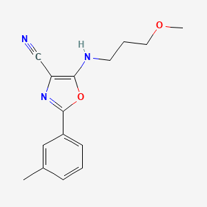 molecular formula C15H17N3O2 B4787467 5-[(3-methoxypropyl)amino]-2-(3-methylphenyl)-1,3-oxazole-4-carbonitrile 