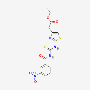 ethyl [2-({[(4-methyl-3-nitrobenzoyl)amino]carbonothioyl}amino)-1,3-thiazol-4-yl]acetate