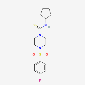 N-cyclopentyl-4-[(4-fluorophenyl)sulfonyl]-1-piperazinecarbothioamide