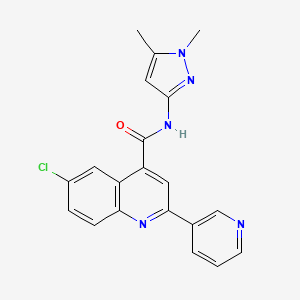 6-chloro-N~4~-(1,5-dimethyl-1H-pyrazol-3-yl)-2-(3-pyridyl)-4-quinolinecarboxamide