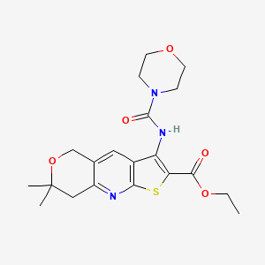 molecular formula C20H25N3O5S B4787524 ethyl 7,7-dimethyl-3-[(4-morpholinylcarbonyl)amino]-7,8-dihydro-5H-pyrano[4,3-b]thieno[3,2-e]pyridine-2-carboxylate 