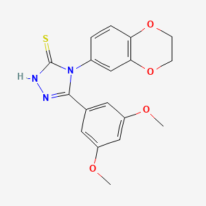 4-(2,3-dihydro-1,4-benzodioxin-6-yl)-5-(3,5-dimethoxyphenyl)-4H-1,2,4-triazole-3-thiol