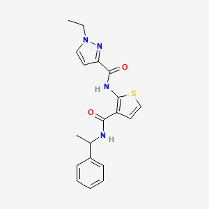 1-ethyl-N-{3-[(1-phenylethyl)carbamoyl]thiophen-2-yl}-1H-pyrazole-3-carboxamide