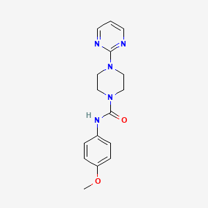 molecular formula C16H19N5O2 B4787646 N-(4-methoxyphenyl)-4-(2-pyrimidinyl)-1-piperazinecarboxamide 