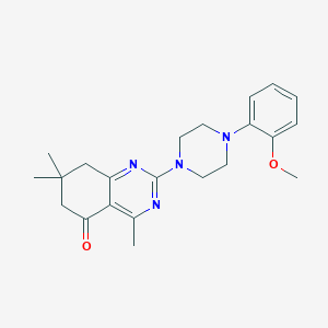 molecular formula C22H28N4O2 B4787668 2-[4-(2-methoxyphenyl)-1-piperazinyl]-4,7,7-trimethyl-7,8-dihydro-5(6H)-quinazolinone 