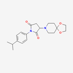 3-(1,4-Dioxa-8-azaspiro[4.5]dec-8-yl)-1-[4-(propan-2-yl)phenyl]pyrrolidine-2,5-dione