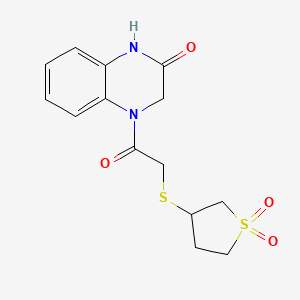 3-[2-Oxo-2-(3-oxo(1,2,4-trihydroquinoxalinyl))ethylthio]thiolane-1,1-dione