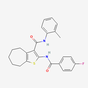 2-[(4-fluorobenzoyl)amino]-N-(2-methylphenyl)-5,6,7,8-tetrahydro-4H-cyclohepta[b]thiophene-3-carboxamide