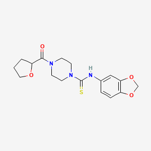 N-(1,3-benzodioxol-5-yl)-4-(tetrahydrofuran-2-ylcarbonyl)piperazine-1-carbothioamide