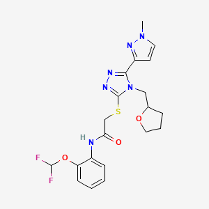 N-[2-(difluoromethoxy)phenyl]-2-{[5-(1-methyl-1H-pyrazol-3-yl)-4-(tetrahydro-2-furanylmethyl)-4H-1,2,4-triazol-3-yl]thio}acetamide