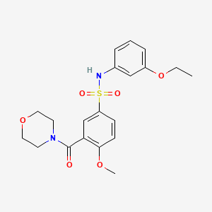 molecular formula C20H24N2O6S B4787747 N-(3-ethoxyphenyl)-4-methoxy-3-(4-morpholinylcarbonyl)benzenesulfonamide 