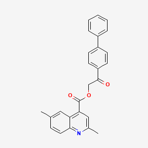 2-(Biphenyl-4-yl)-2-oxoethyl 2,6-dimethylquinoline-4-carboxylate