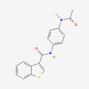 molecular formula C18H16N2O2S B4787816 N-[4-(N-METHYLACETAMIDO)PHENYL]-1-BENZOTHIOPHENE-3-CARBOXAMIDE 