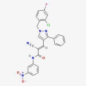 3-[1-(2-chloro-4-fluorobenzyl)-3-phenyl-1H-pyrazol-4-yl]-2-cyano-N-(3-nitrophenyl)acrylamide