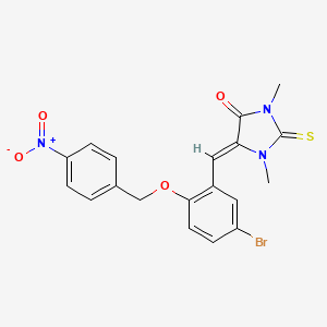 molecular formula C19H16BrN3O4S B4787831 (5Z)-5-[[5-bromo-2-[(4-nitrophenyl)methoxy]phenyl]methylidene]-1,3-dimethyl-2-sulfanylideneimidazolidin-4-one 