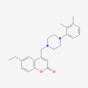 molecular formula C24H28N2O2 B4787836 4-{[4-(2,3-dimethylphenyl)piperazin-1-yl]methyl}-6-ethyl-2H-chromen-2-one 