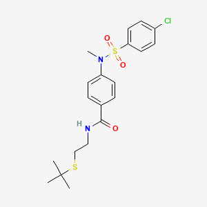 molecular formula C20H25ClN2O3S2 B4787843 N-[2-(tert-butylthio)ethyl]-4-[[(4-chlorophenyl)sulfonyl](methyl)amino]benzamide 