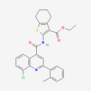 ethyl 2-({[8-chloro-2-(2-methylphenyl)-4-quinolinyl]carbonyl}amino)-4,5,6,7-tetrahydro-1-benzothiophene-3-carboxylate