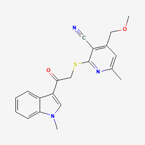 molecular formula C20H19N3O2S B4787873 4-(METHOXYMETHYL)-6-METHYL-2-{[2-(1-METHYL-1H-INDOL-3-YL)-2-OXOETHYL]SULFANYL}-3-PYRIDYL CYANIDE 