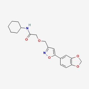 2-{[5-(1,3-benzodioxol-5-yl)-3-isoxazolyl]methoxy}-N-cyclohexylacetamide