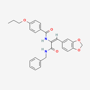 N-{2-(1,3-benzodioxol-5-yl)-1-[(benzylamino)carbonyl]vinyl}-4-propoxybenzamide