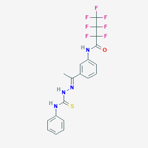 N-{3-[N-(anilinocarbonothioyl)ethanehydrazonoyl]phenyl}-2,2,3,3,4,4,4-heptafluorobutanamide