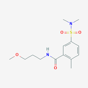 molecular formula C14H22N2O4S B4787919 5-[(dimethylamino)sulfonyl]-N-(3-methoxypropyl)-2-methylbenzamide 