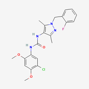 N-(5-chloro-2,4-dimethoxyphenyl)-N'-[1-(2-fluorobenzyl)-3,5-dimethyl-1H-pyrazol-4-yl]urea