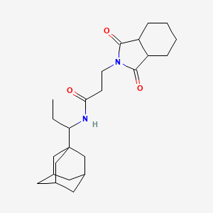 molecular formula C24H36N2O3 B4787973 N-[1-(1-adamantyl)propyl]-3-(1,3-dioxooctahydro-2H-isoindol-2-yl)propanamide 