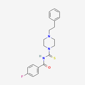 4-fluoro-N-{[4-(2-phenylethyl)-1-piperazinyl]carbonothioyl}benzamide