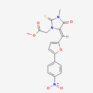 methyl (3-methyl-5-{[5-(4-nitrophenyl)-2-furyl]methylene}-4-oxo-2-thioxo-1-imidazolidinyl)acetate