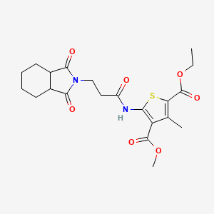 2-ethyl 4-methyl 5-{[3-(1,3-dioxooctahydro-2H-isoindol-2-yl)propanoyl]amino}-3-methyl-2,4-thiophenedicarboxylate