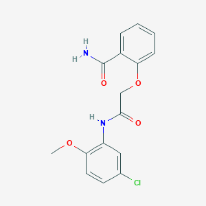 molecular formula C16H15ClN2O4 B4788082 2-{2-[(5-chloro-2-methoxyphenyl)amino]-2-oxoethoxy}benzamide 