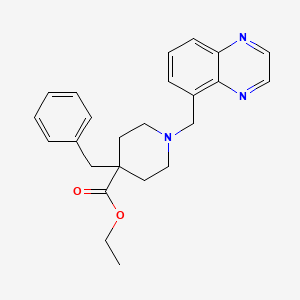 molecular formula C24H27N3O2 B4788089 ethyl 4-benzyl-1-(5-quinoxalinylmethyl)-4-piperidinecarboxylate 