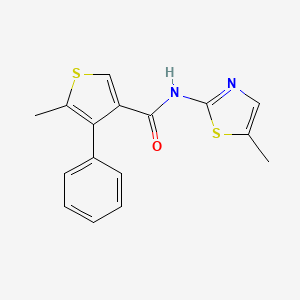 molecular formula C16H14N2OS2 B4788103 5-METHYL-N-(5-METHYL-13-THIAZOL-2-YL)-4-PHENYLTHIOPHENE-3-CARBOXAMIDE 