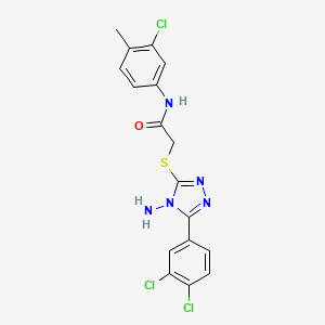 molecular formula C17H14Cl3N5OS B4788110 2-{[4-amino-5-(3,4-dichlorophenyl)-4H-1,2,4-triazol-3-yl]thio}-N-(3-chloro-4-methylphenyl)acetamide 