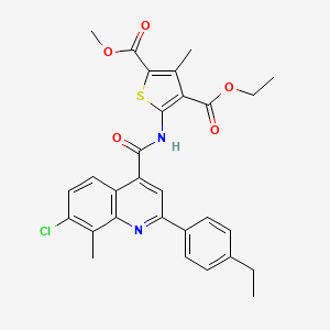 4-ethyl 2-methyl 5-({[7-chloro-2-(4-ethylphenyl)-8-methyl-4-quinolinyl]carbonyl}amino)-3-methyl-2,4-thiophenedicarboxylate