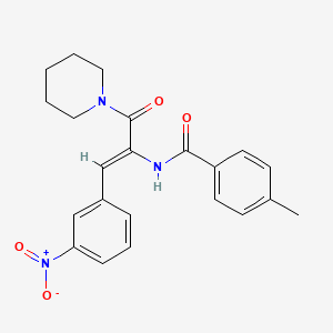 molecular formula C22H23N3O4 B4788138 4-methyl-N-[2-(3-nitrophenyl)-1-(1-piperidinylcarbonyl)vinyl]benzamide 