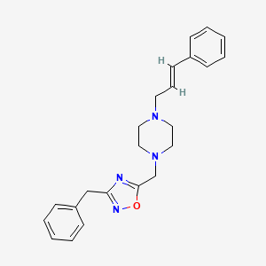 molecular formula C23H26N4O B4788139 1-[(3-benzyl-1,2,4-oxadiazol-5-yl)methyl]-4-[(2E)-3-phenyl-2-propen-1-yl]piperazine 