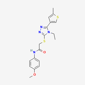 molecular formula C18H20N4O2S2 B4788156 2-{[4-ETHYL-5-(5-METHYL-3-THIENYL)-4H-1,2,4-TRIAZOL-3-YL]SULFANYL}-N-(4-METHOXYPHENYL)ACETAMIDE 