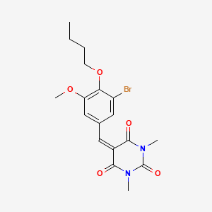 molecular formula C18H21BrN2O5 B4788164 5-(3-bromo-4-butoxy-5-methoxybenzylidene)-1,3-dimethyl-2,4,6(1H,3H,5H)-pyrimidinetrione 