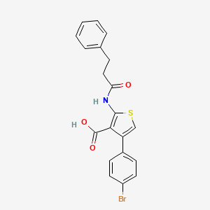 molecular formula C20H16BrNO3S B4788168 4-(4-bromophenyl)-2-[(3-phenylpropanoyl)amino]-3-thiophenecarboxylic acid 